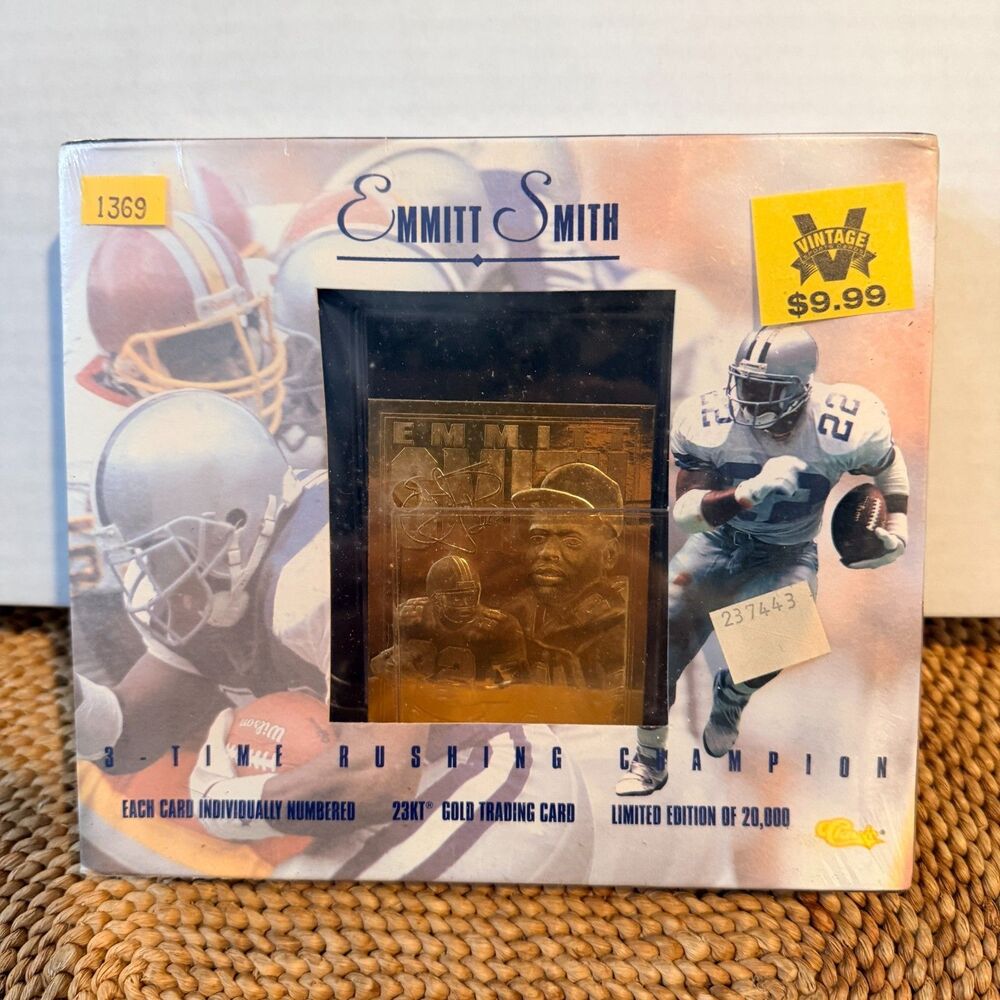 1995 Emmitt Smith 23KT Gold Card Factory Sealed Box /20000 Cowboys